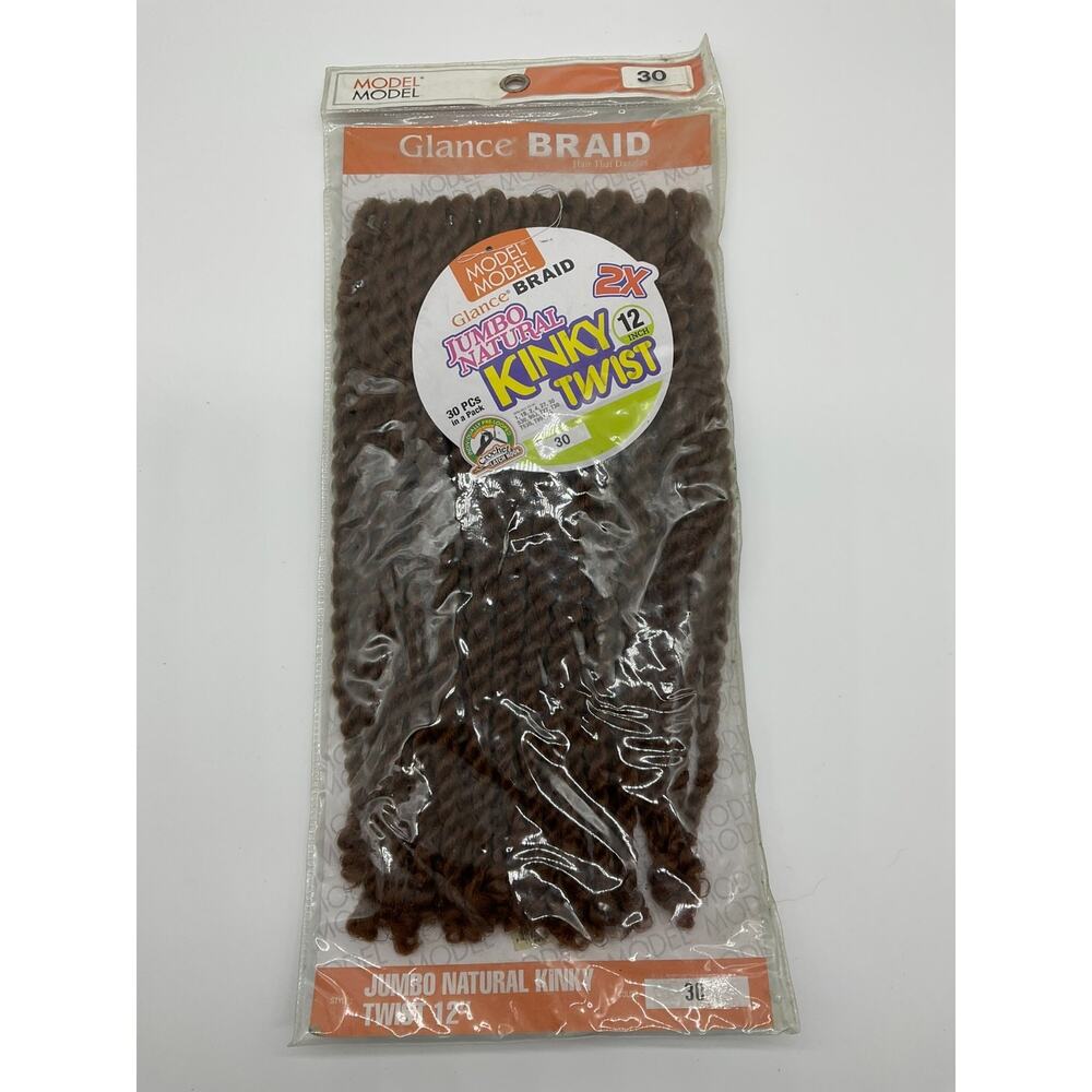 Glance 2X Jumbo Natural Kinky Twist 12" Crochet Hair Extensions Color 30